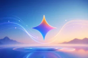 visual editorial tecnológico com um núcleo luminoso central, representando o processamento de informações em texto, imagens, áudio e código. Fundo azul-escuro, detalhes multicoloridos, sem palavras ou interfaces fictícias.