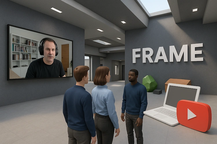FrameVR: Salas 3D colaborativas, integração de vídeos e objetos