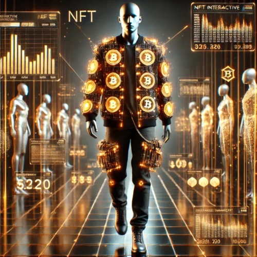 jaqueta NFT interativa como carteira digital