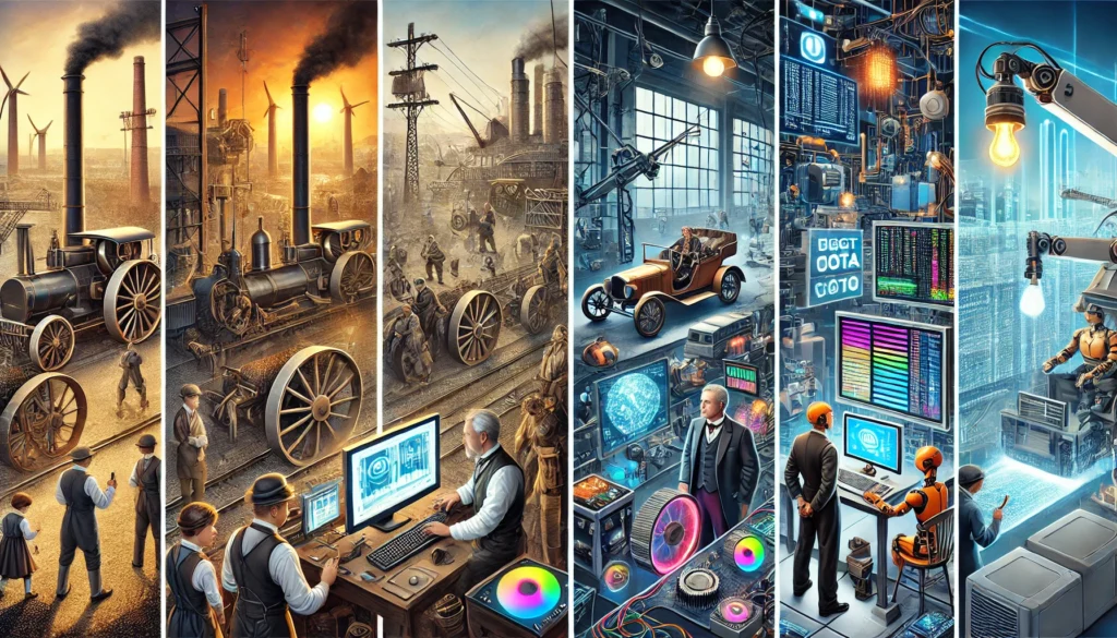 como as tecnologias distinguiram cada revolução industrial