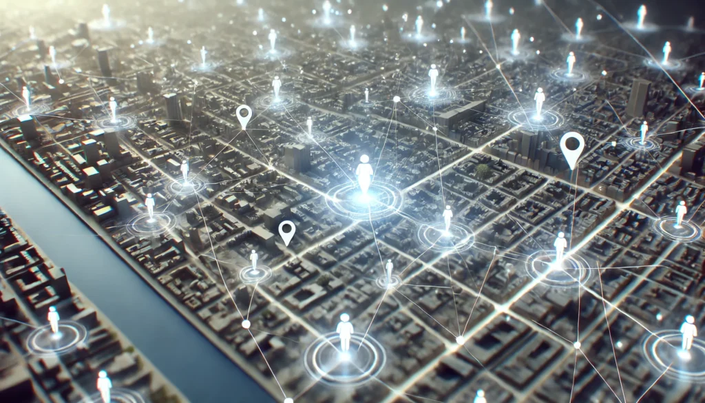 Compartilhamento de localiza&ccedil;&atilde;o como rede social