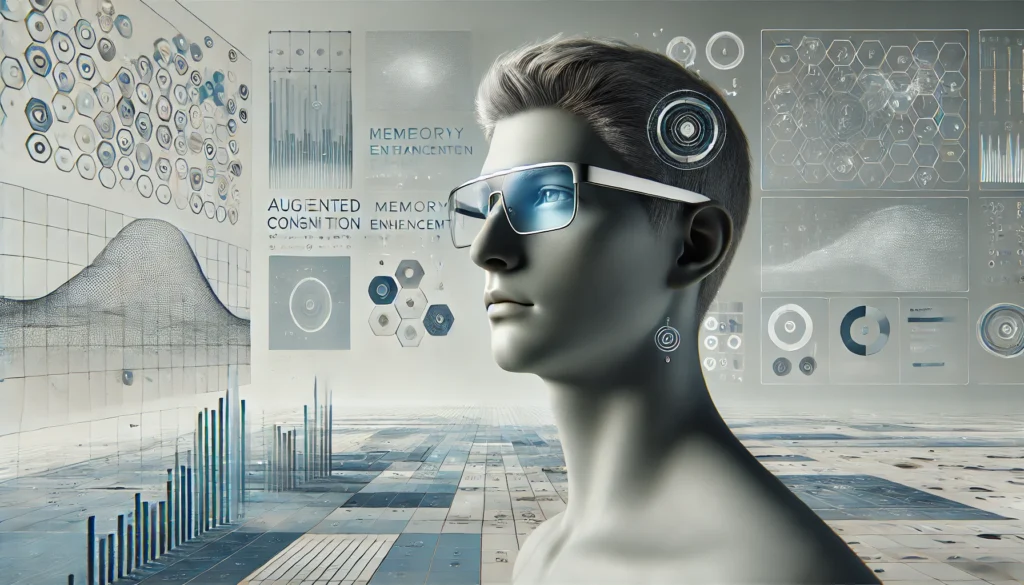 Ilustra&ccedil;&atilde;o editorial de &oacute;culos inteligentes ampliando a percep&ccedil;&atilde;o humana com camadas digitais de intelig&ecirc;ncia artificial integradas ao ambiente.