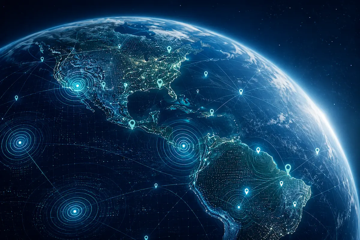 Radar da Terra do TecMaker com visualiza&ccedil;&atilde;o digital do planeta, eventos naturais e atividade s&iacute;smica